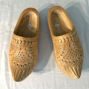 Hand Carved Dutch Wooden Shoes From Holland European Sz 43/US Mens 11/Womans 12